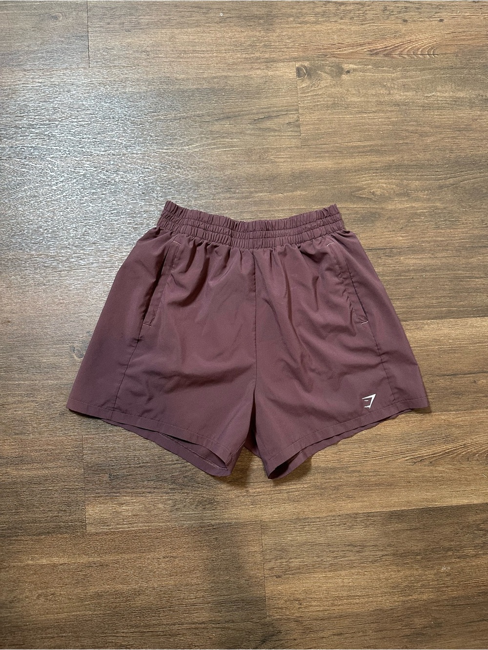 Gymshark burgundy brown woven pocket shorts